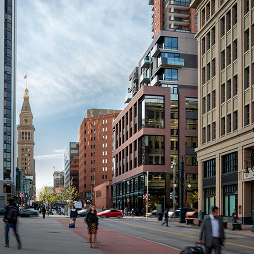 A street with buildings on either side.
